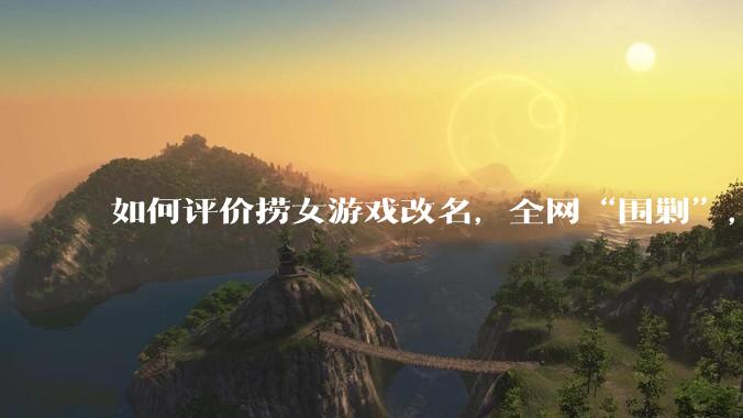 如何评价捞女游戏改名，全网“围剿”，以及导演b站账号被封这件事?